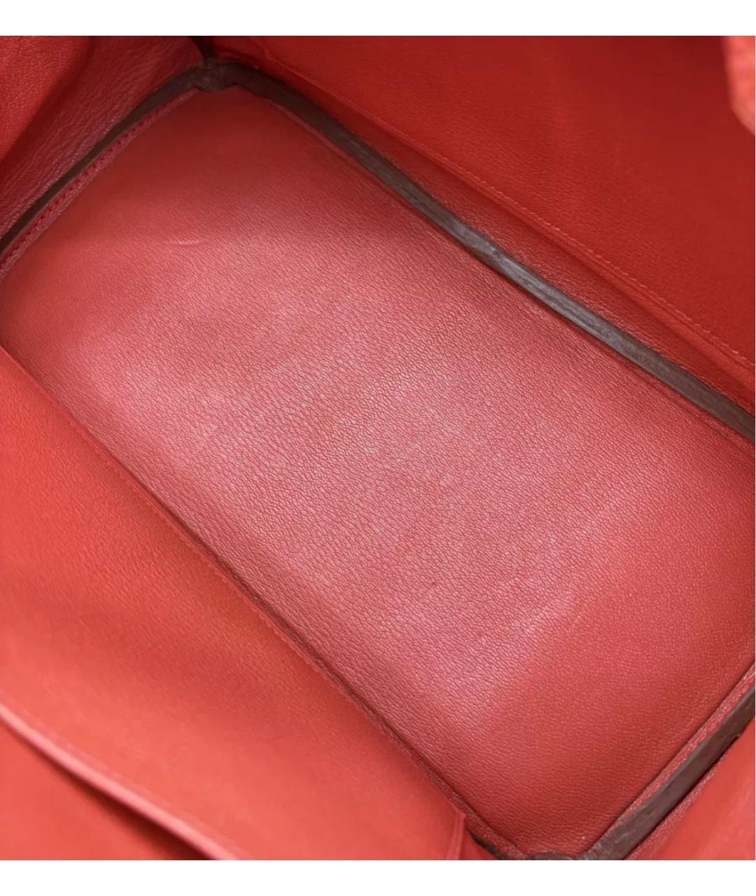 HERMES Красная кожаная сумка с короткими ручками, фото 8