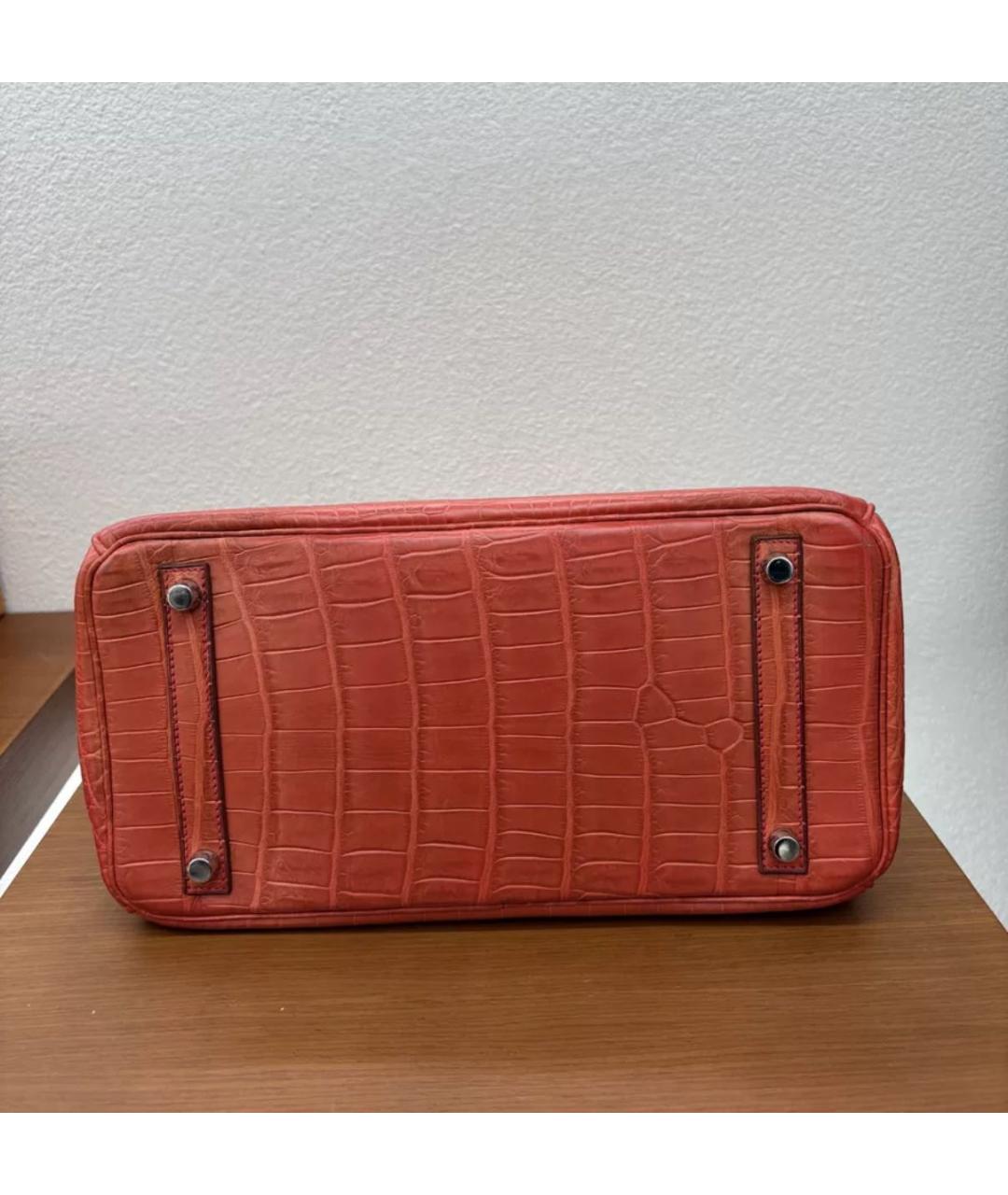 HERMES Красная кожаная сумка с короткими ручками, фото 6