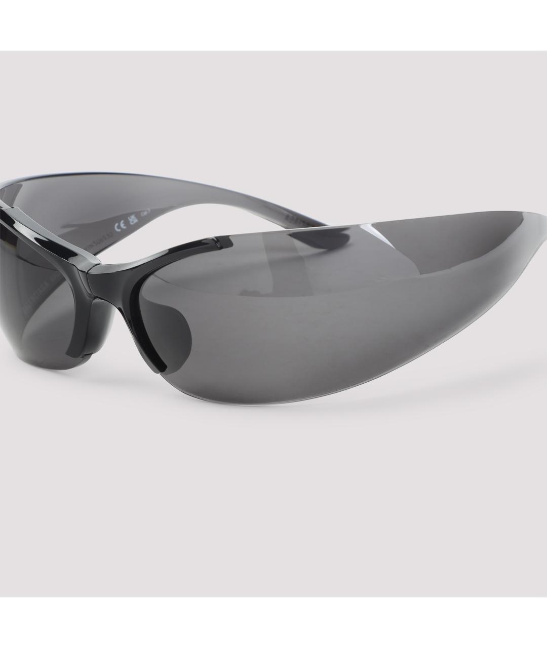 BALENCIAGA Черные пластиковые солнцезащитные очки, фото 3