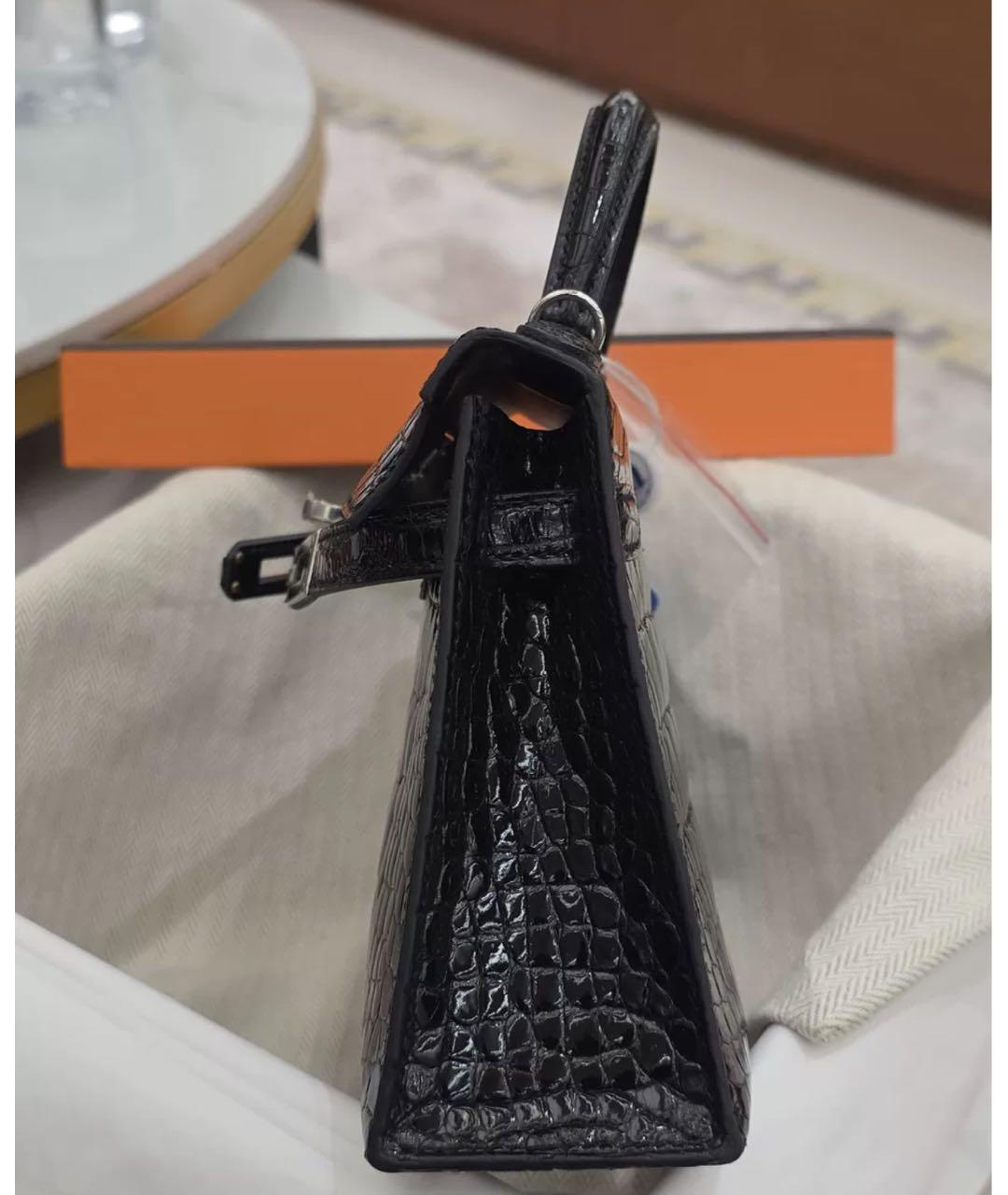 HERMES Черная кожаная сумка через плечо, фото 4