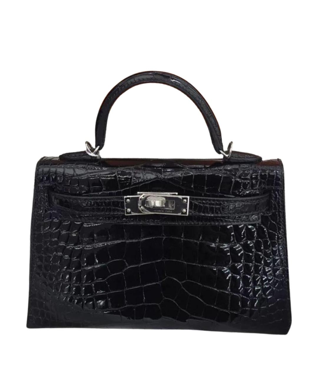 HERMES Черная кожаная сумка через плечо, фото 1