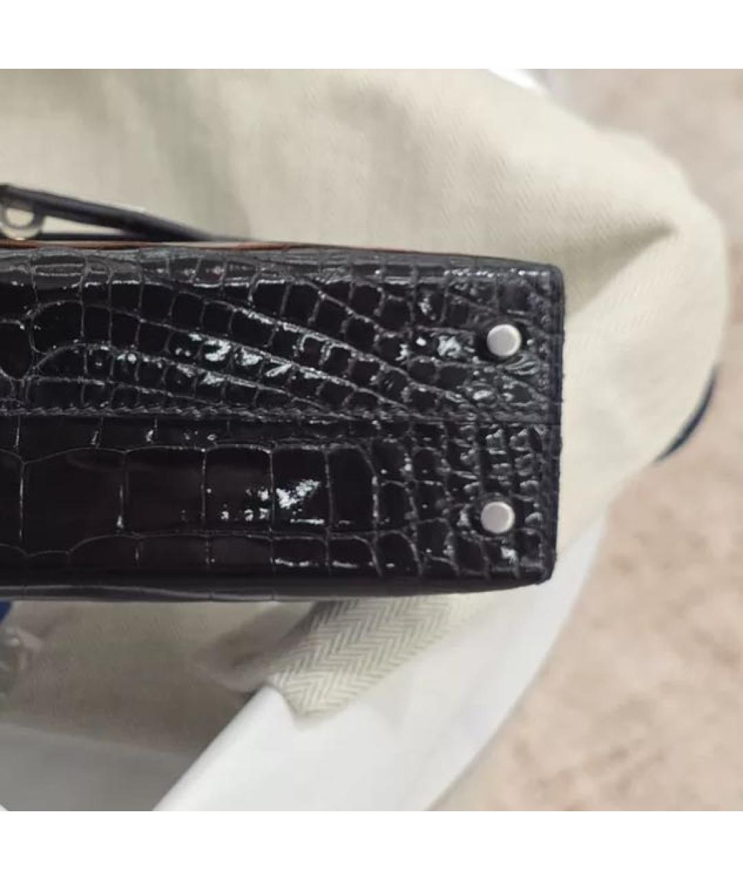 HERMES Черная кожаная сумка через плечо, фото 5