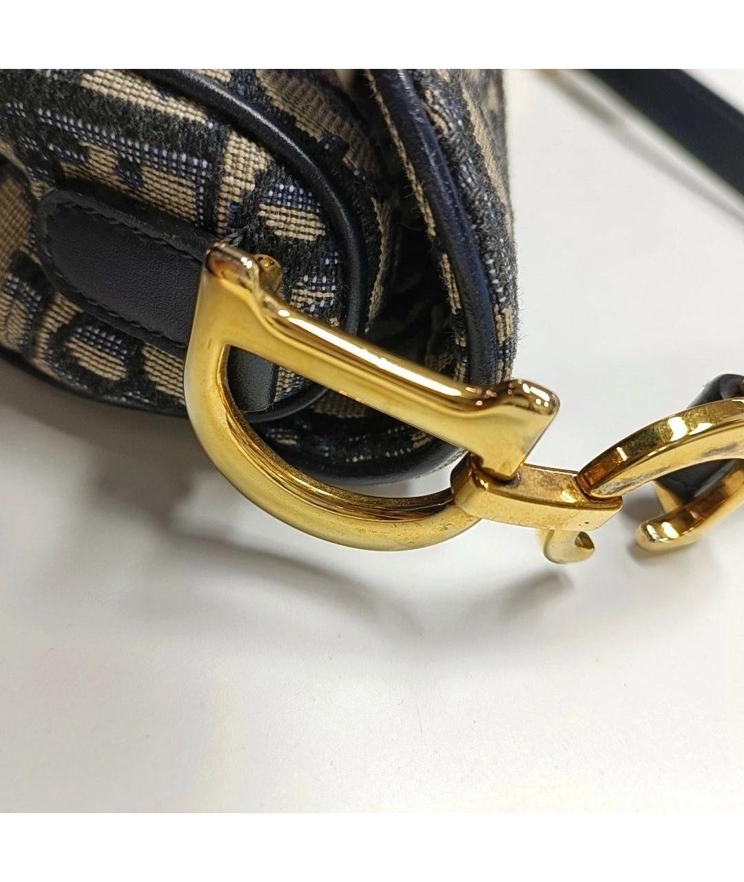 CHRISTIAN DIOR Темно-синяя кожаная сумка с короткими ручками, фото 8