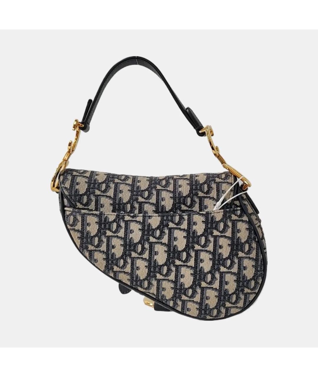 CHRISTIAN DIOR Темно-синяя кожаная сумка с короткими ручками, фото 4