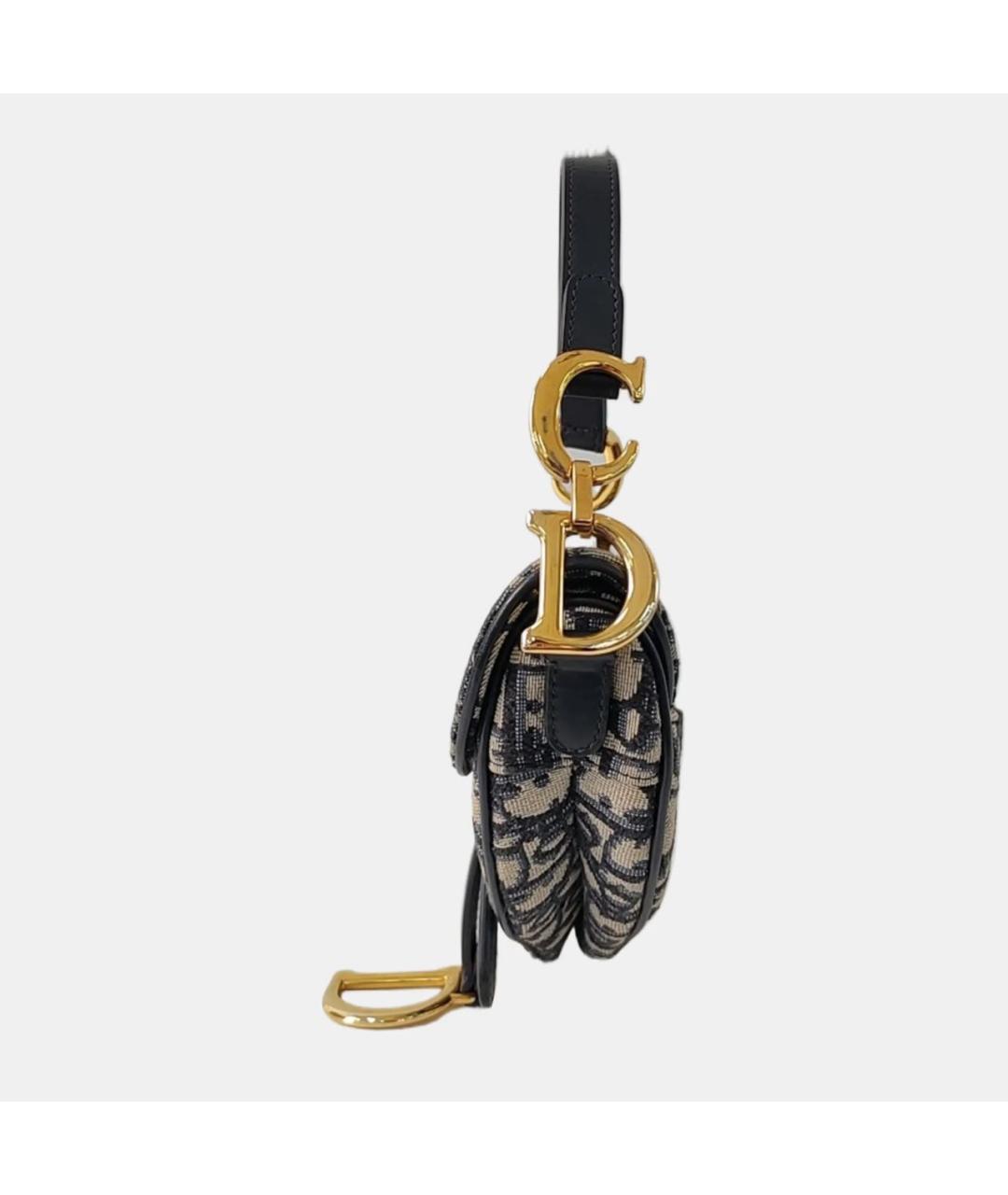 CHRISTIAN DIOR Темно-синяя кожаная сумка с короткими ручками, фото 2