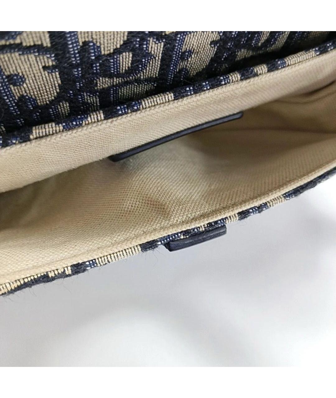 CHRISTIAN DIOR Темно-синяя кожаная сумка с короткими ручками, фото 7