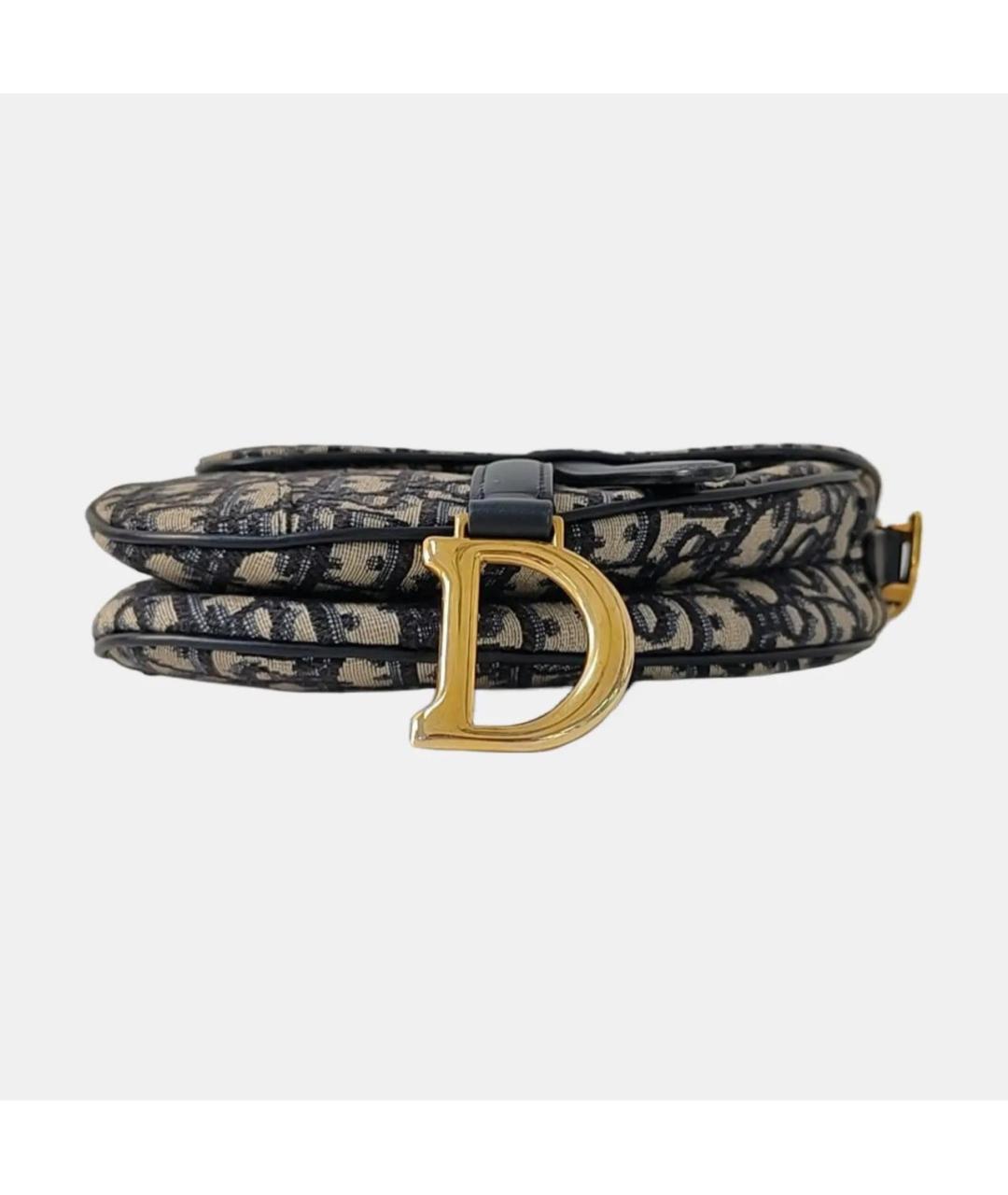 CHRISTIAN DIOR Темно-синяя кожаная сумка с короткими ручками, фото 5