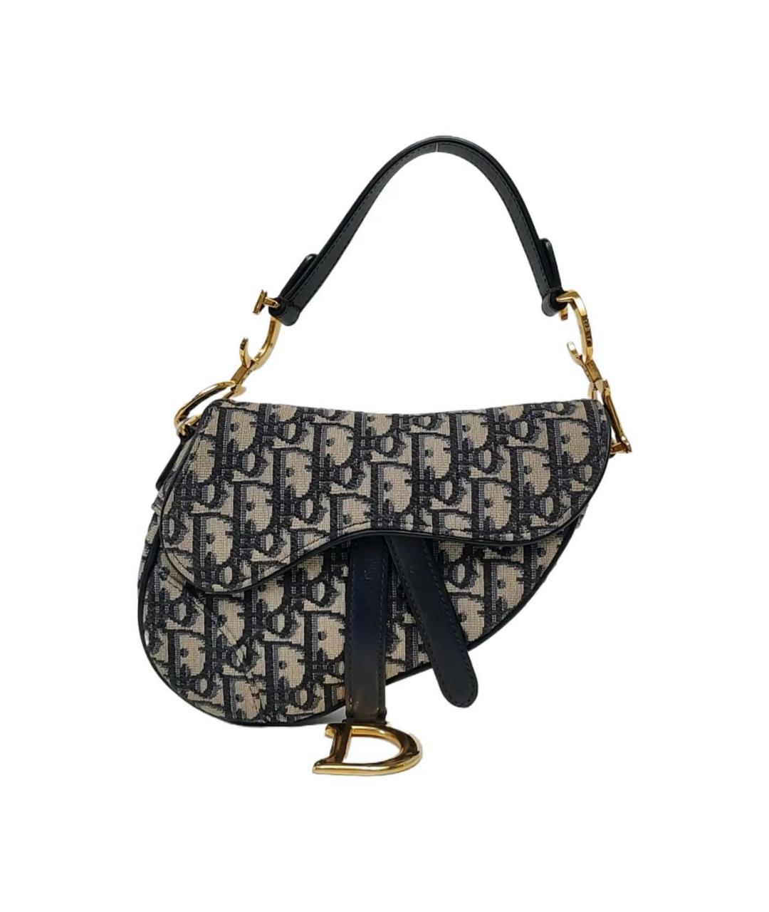 CHRISTIAN DIOR Темно-синяя кожаная сумка с короткими ручками, фото 9