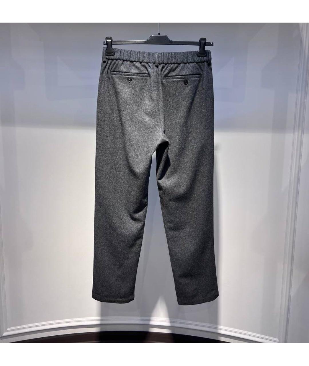 MC2 SAINT BARTH Антрацитовые хлопковые классические брюки, фото 2