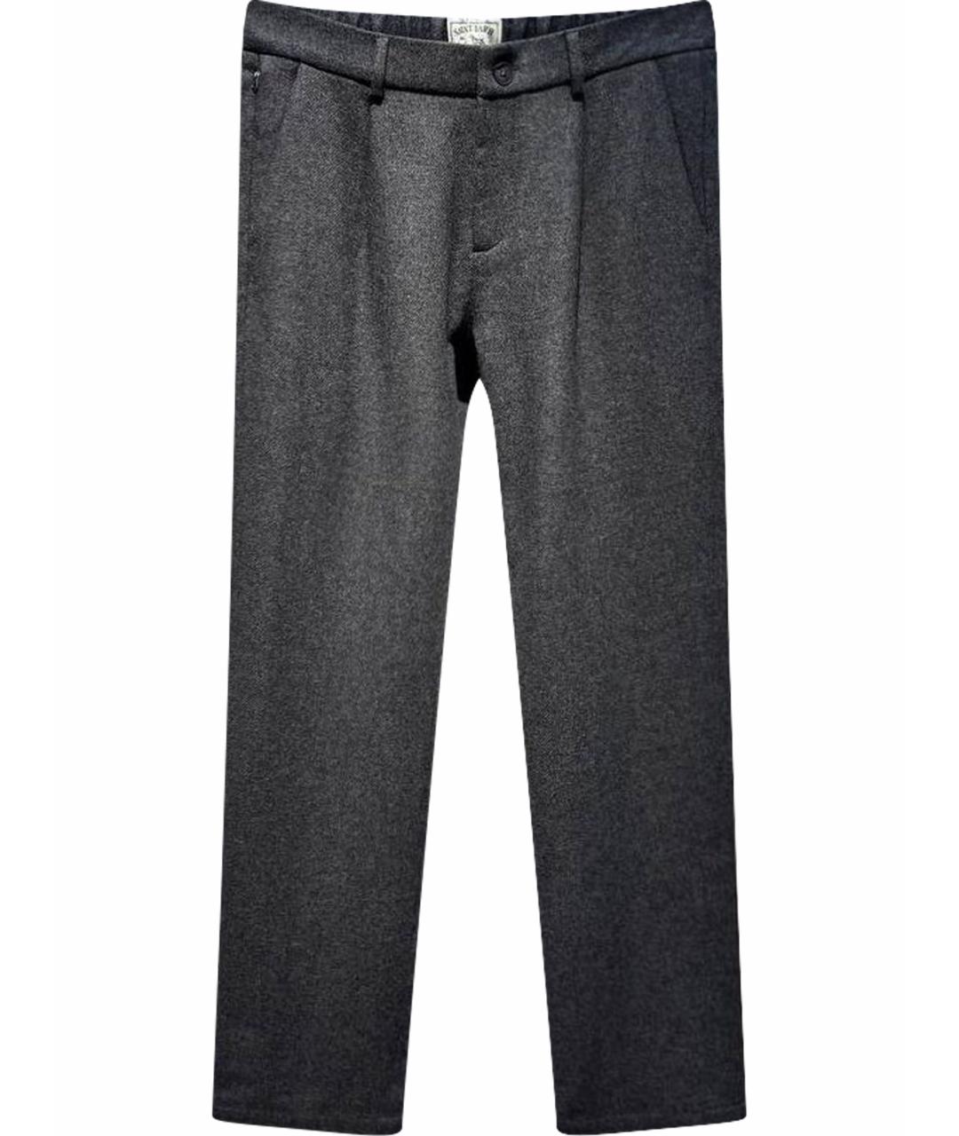 MC2 SAINT BARTH Антрацитовые хлопковые классические брюки, фото 1