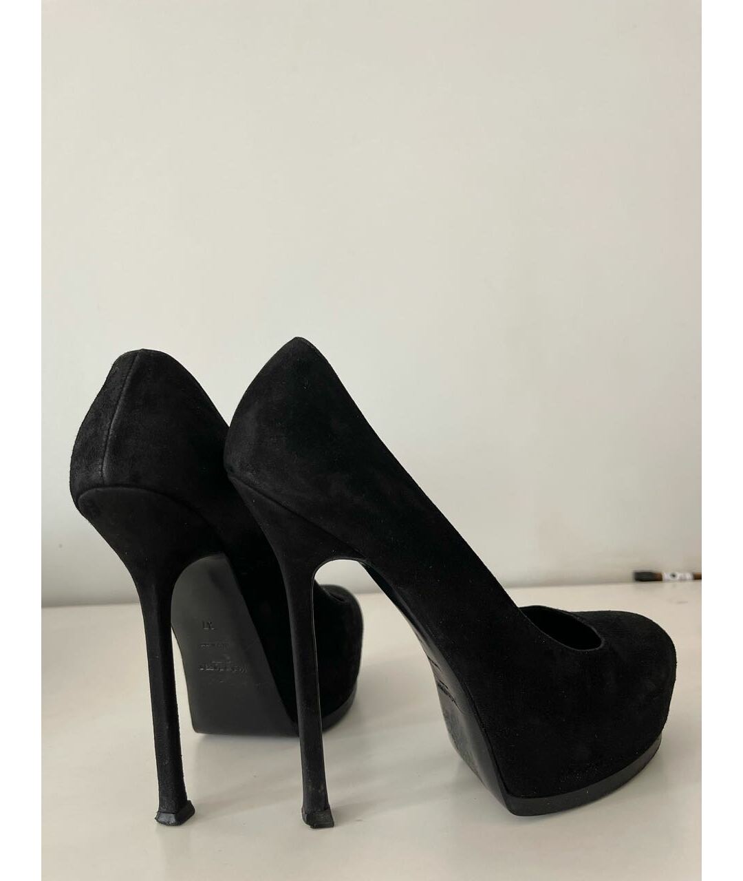 YVES SAINT LAURENT VINTAGE Черные замшевые туфли, фото 6