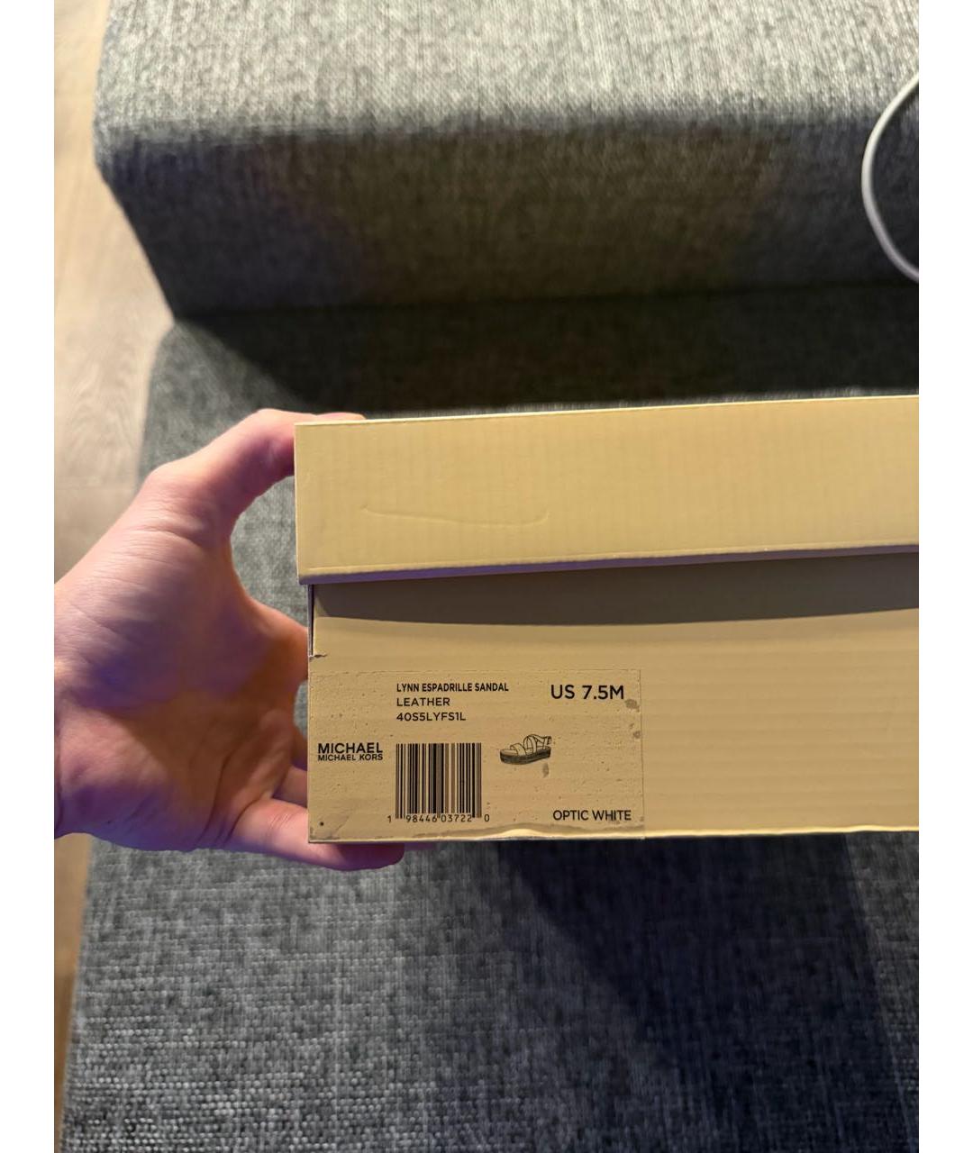 MICHAEL KORS Белые кожаные сандалии, фото 8