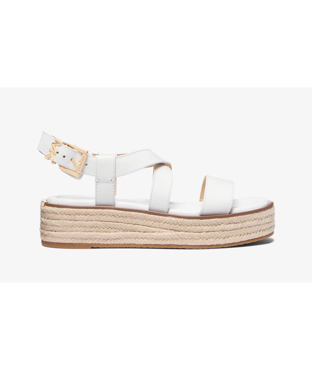 MICHAEL KORS Белые кожаные сандалии, фото 9