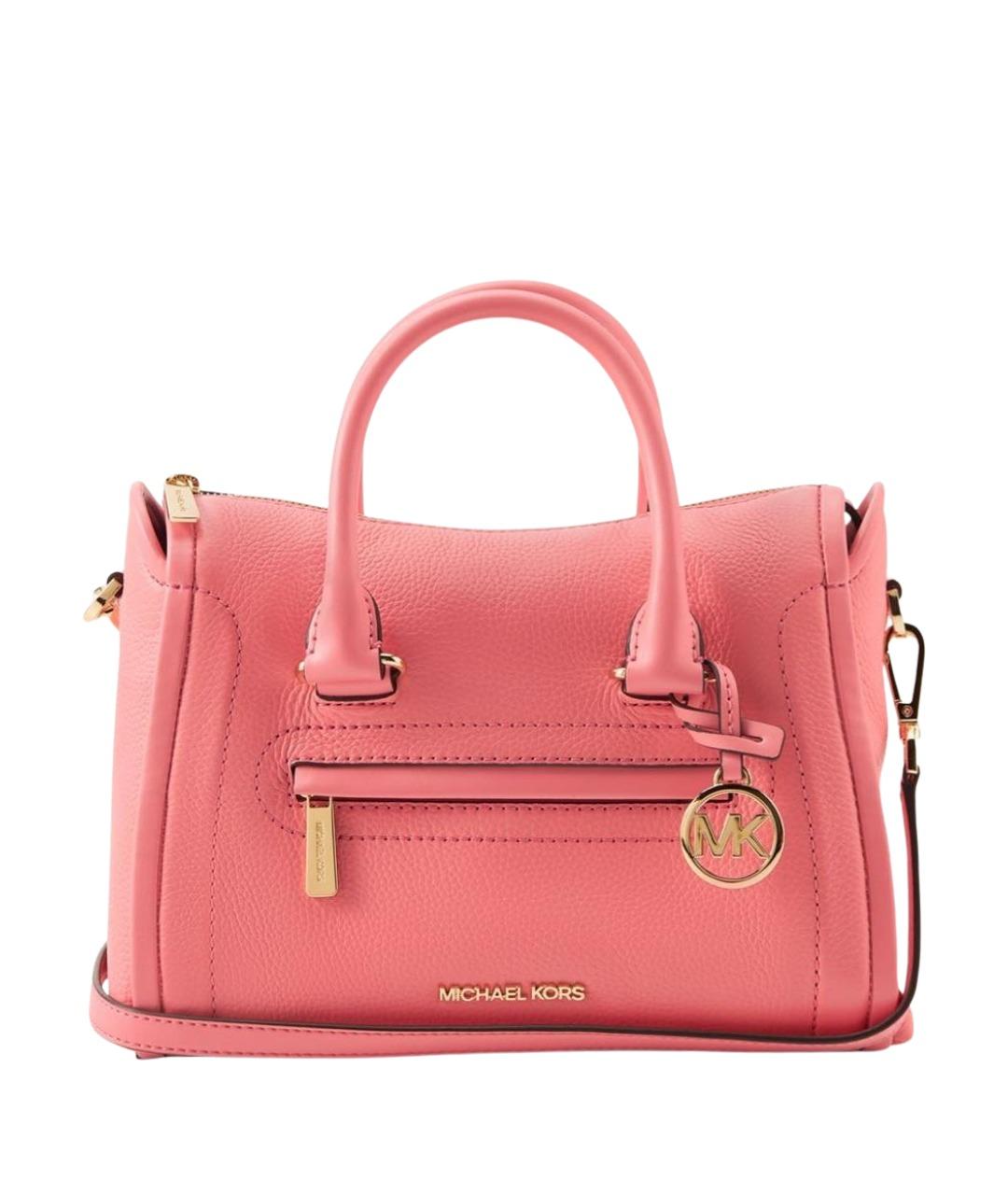 MICHAEL KORS Коралловая кожаная сумка с короткими ручками, фото 1