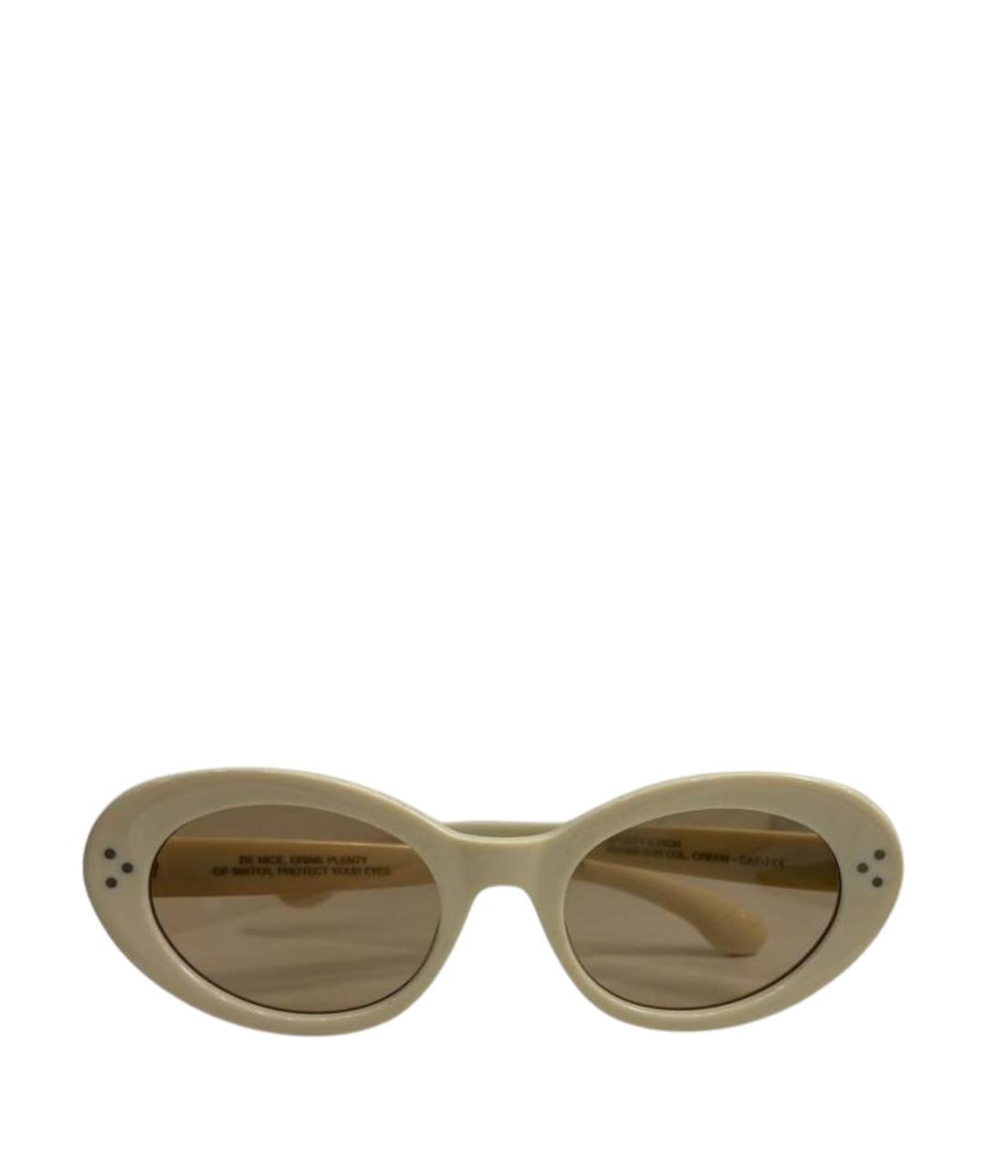 SPORTY AND RICH Бежевые пластиковые солнцезащитные очки, фото 1