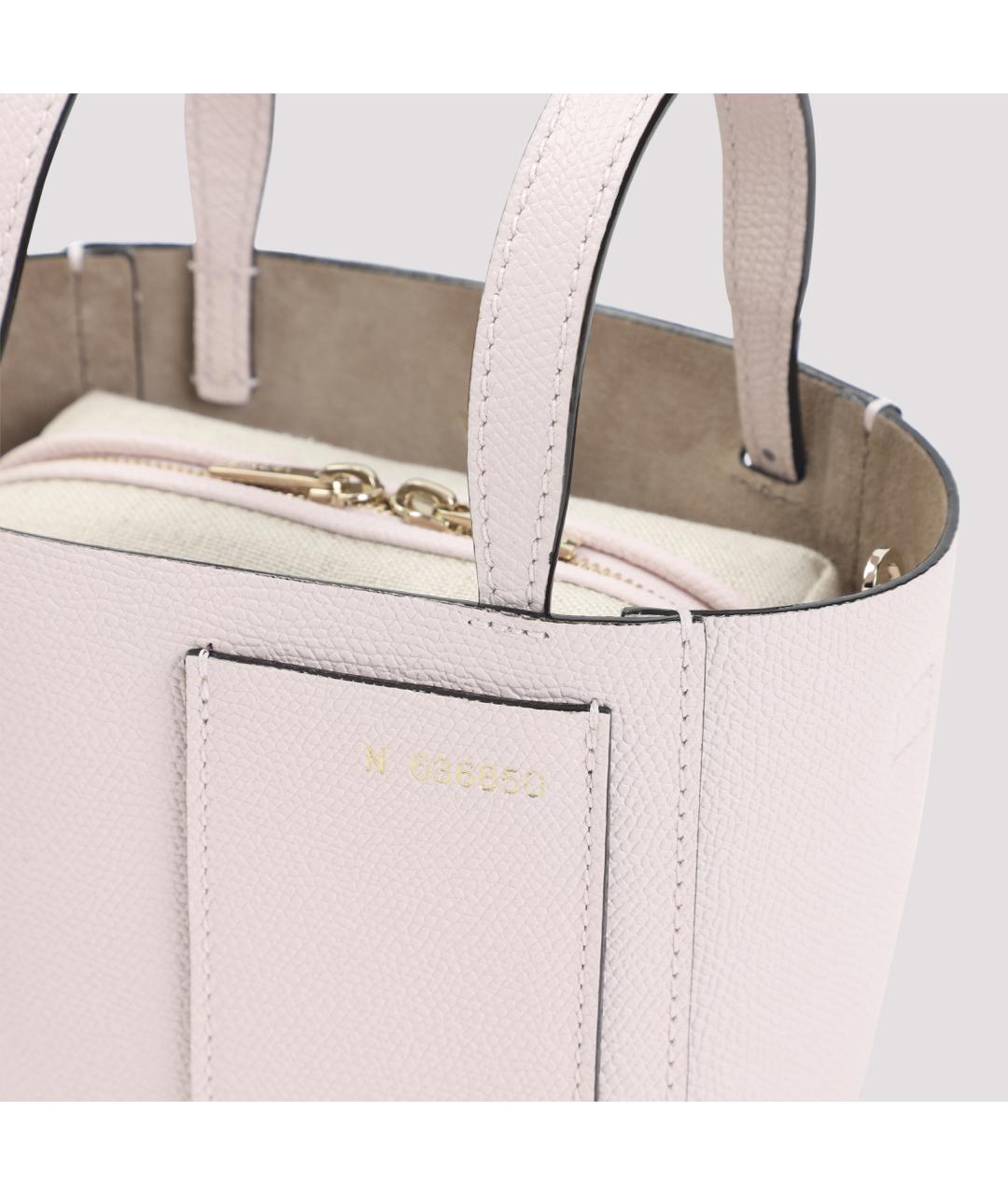 VALEXTRA Розовая кожаная сумка тоут, фото 5