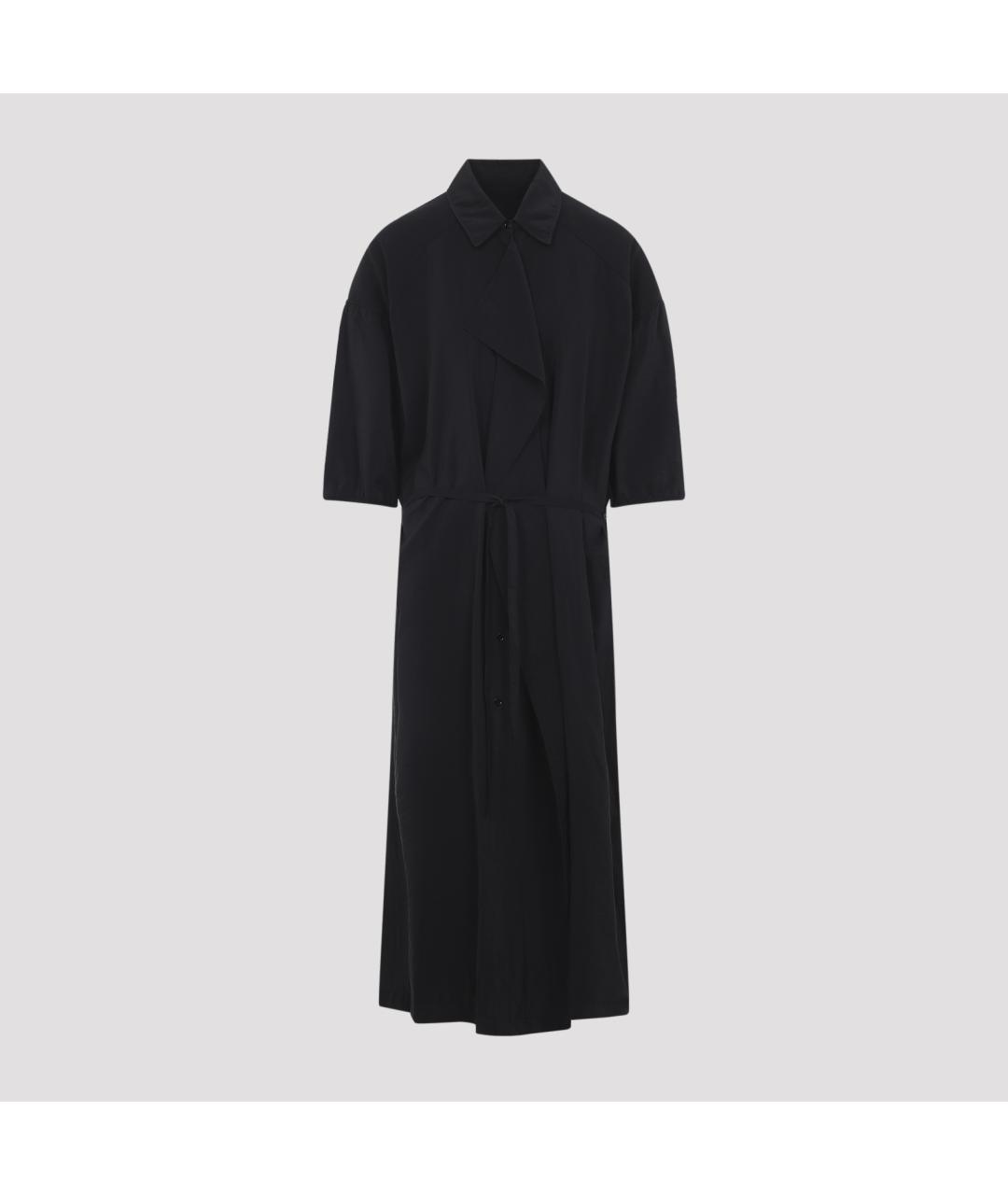 LEMAIRE Черное шелковое повседневное платье, фото 3