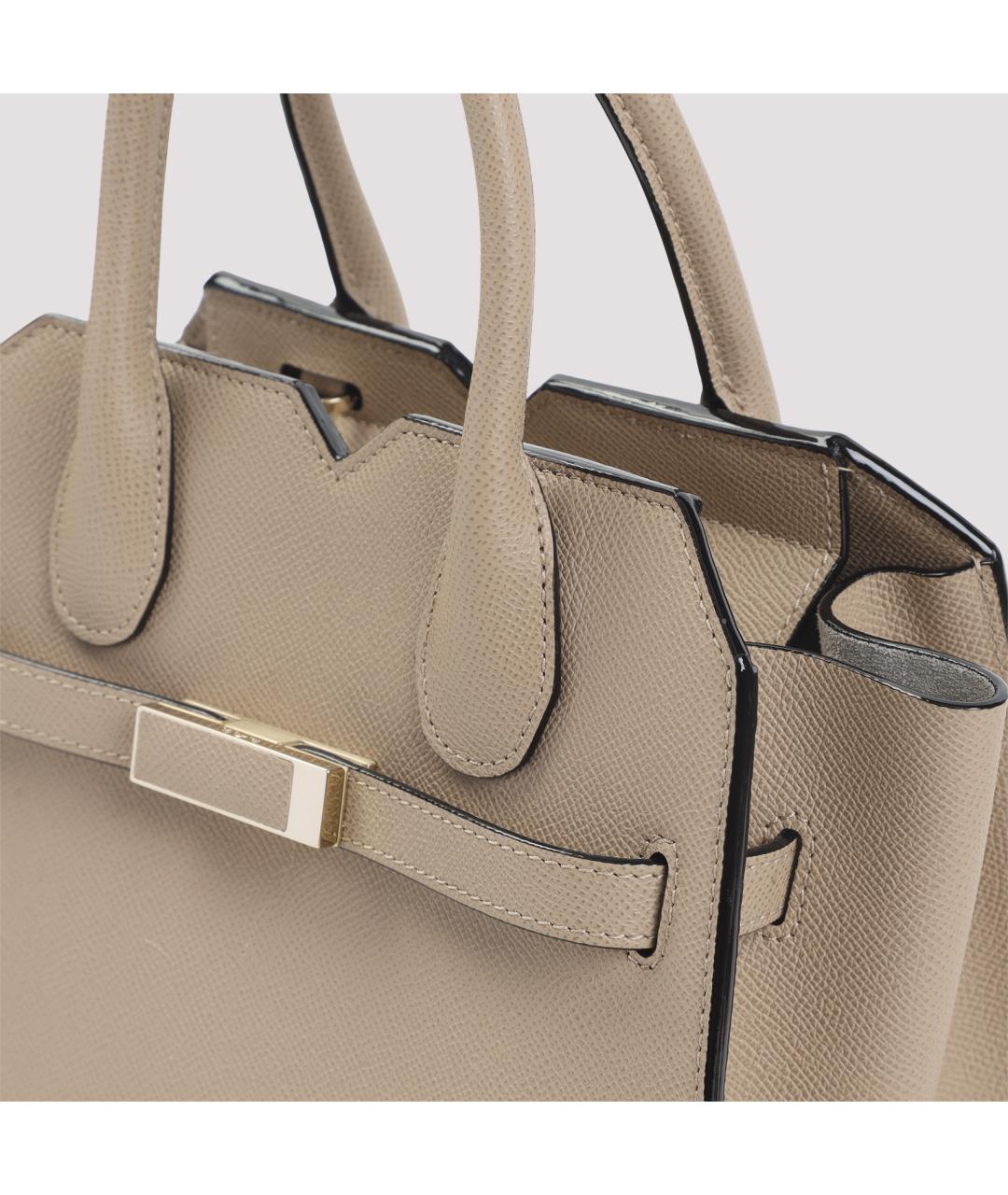 VALEXTRA Бежевая кожаная сумка тоут, фото 5