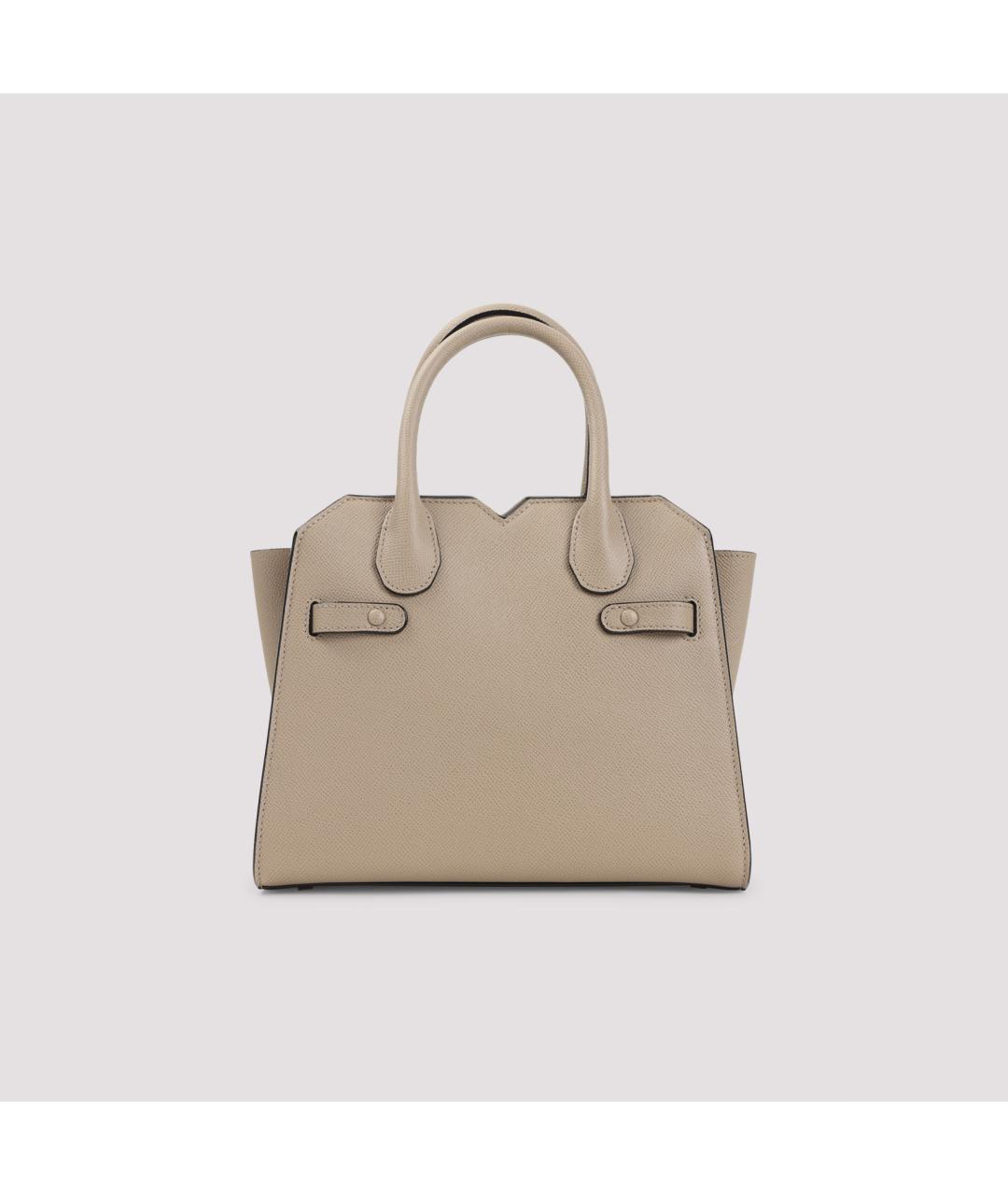 VALEXTRA Бежевая кожаная сумка тоут, фото 4