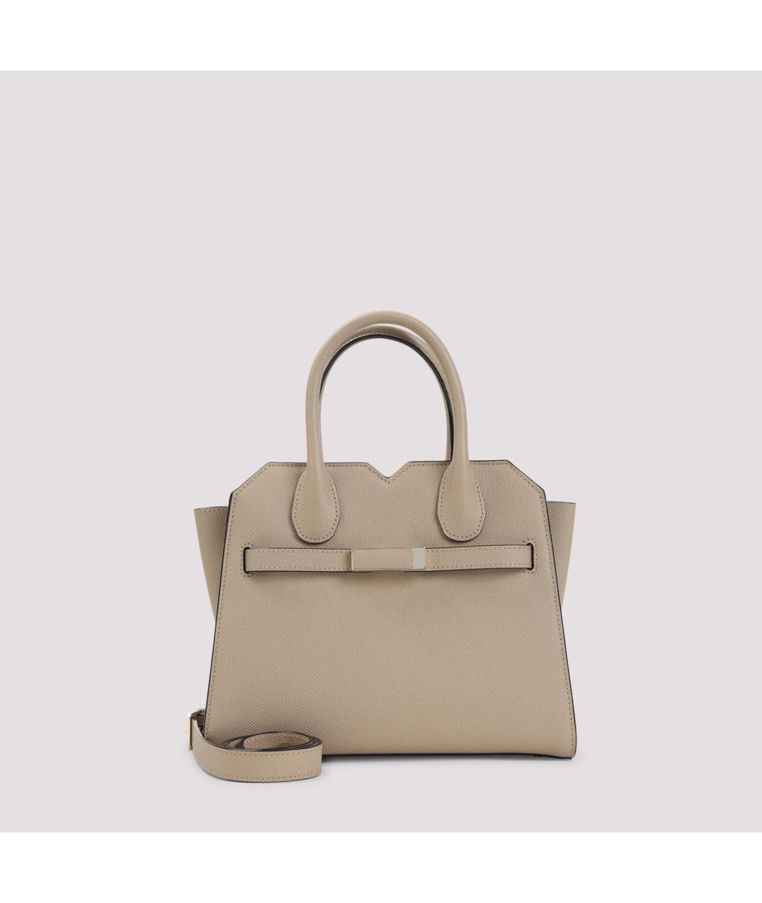 VALEXTRA Бежевая кожаная сумка тоут, фото 2