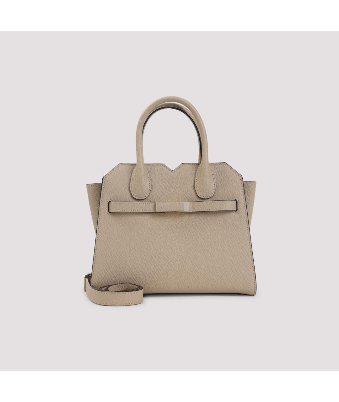 VALEXTRA Бежевая кожаная сумка тоут, фото 3