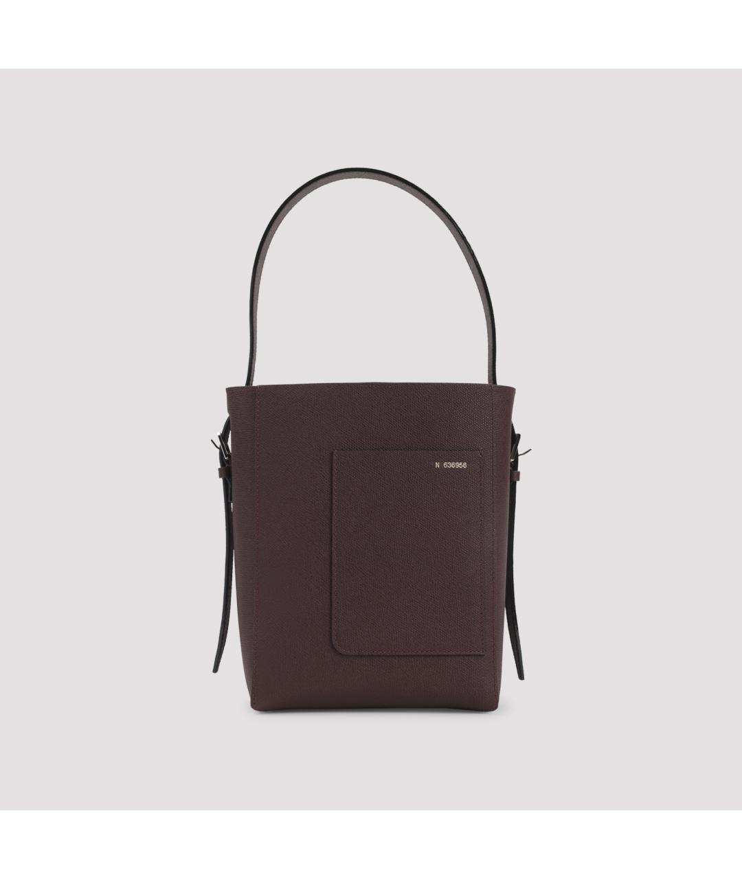 VALEXTRA Бордовая кожаная сумка через плечо, фото 2