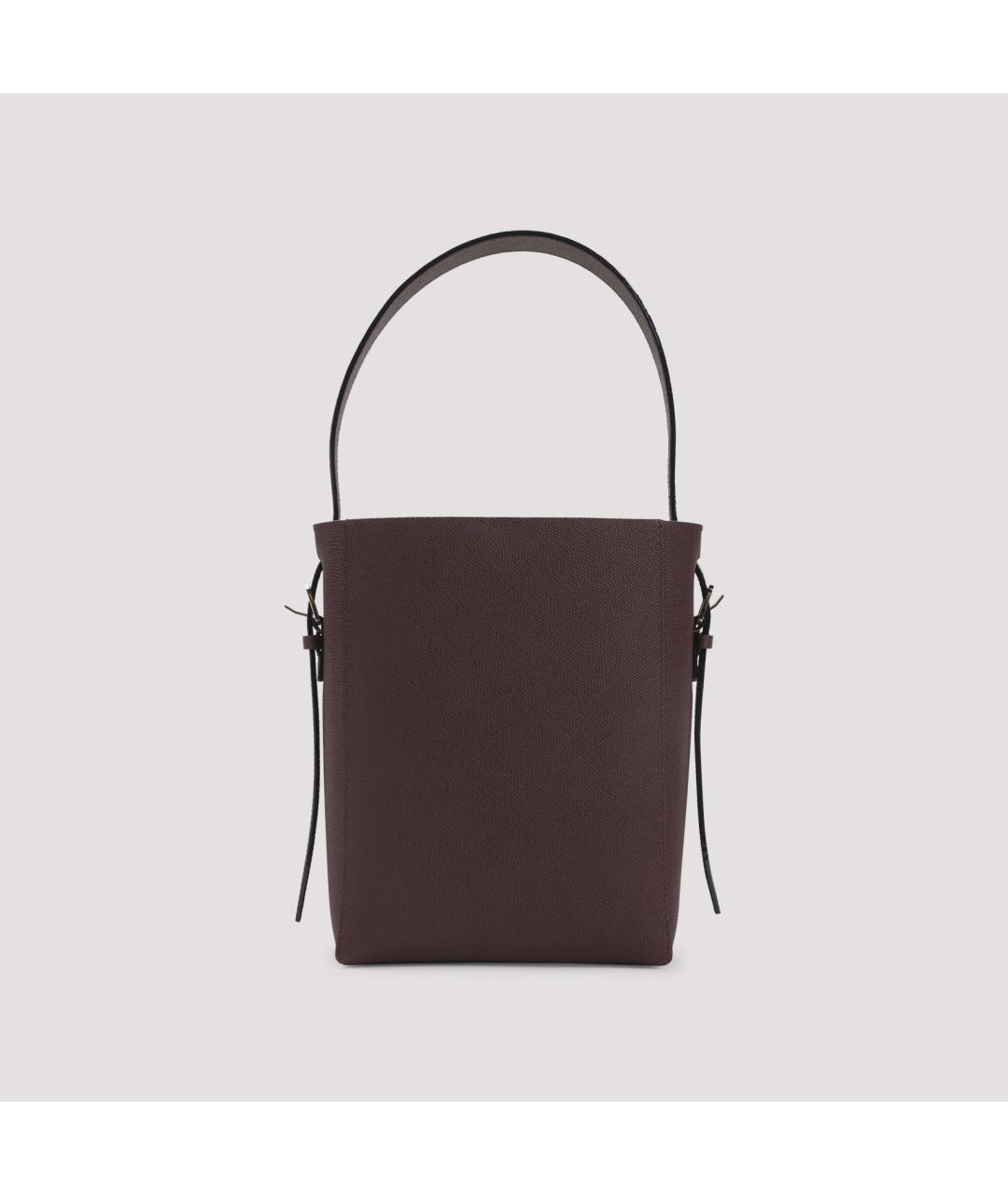 VALEXTRA Бордовая кожаная сумка через плечо, фото 3