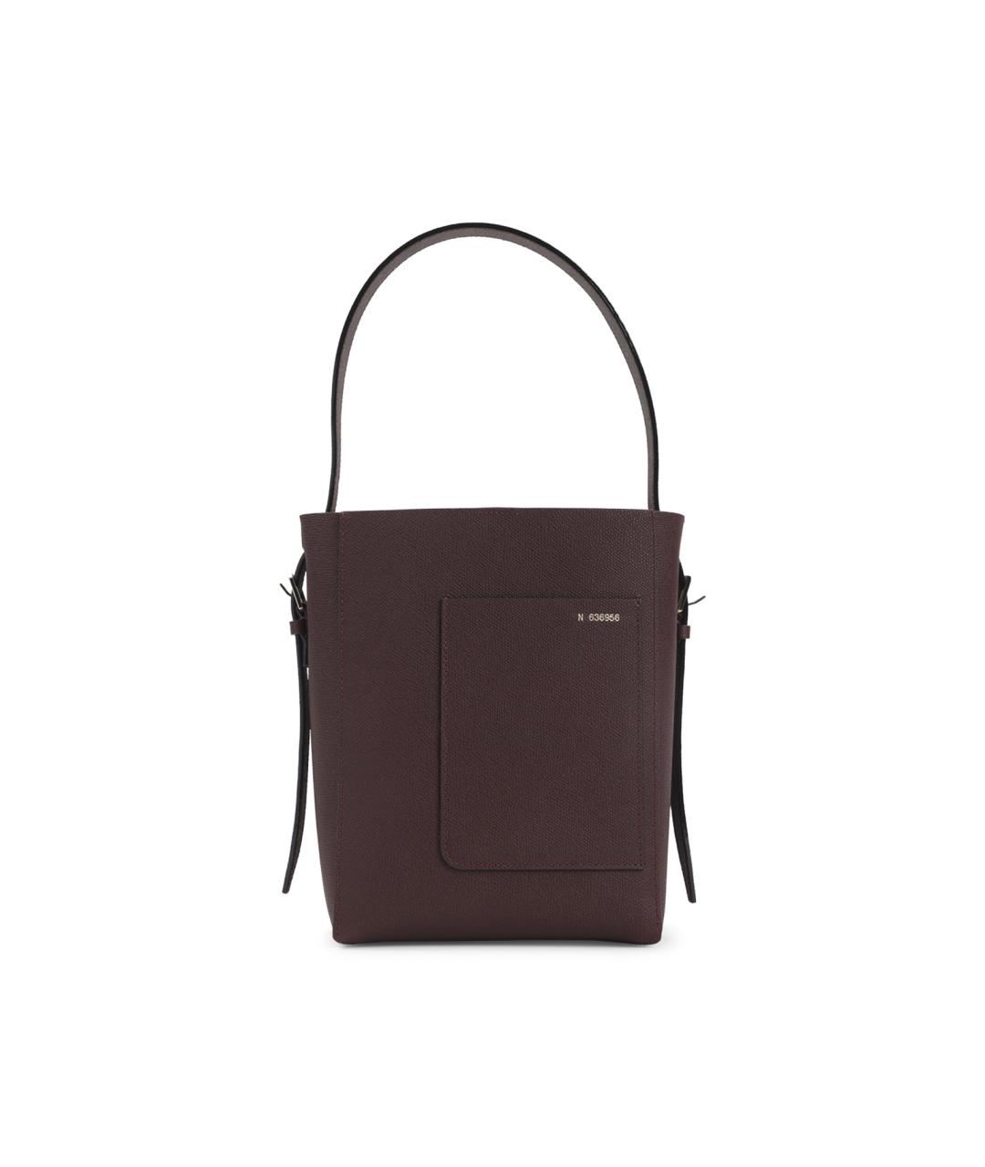 VALEXTRA Бордовая кожаная сумка через плечо, фото 1