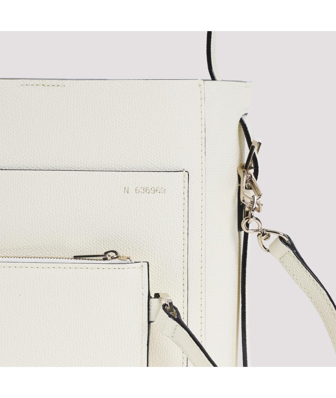 VALEXTRA Белая кожаная сумка через плечо, фото 5