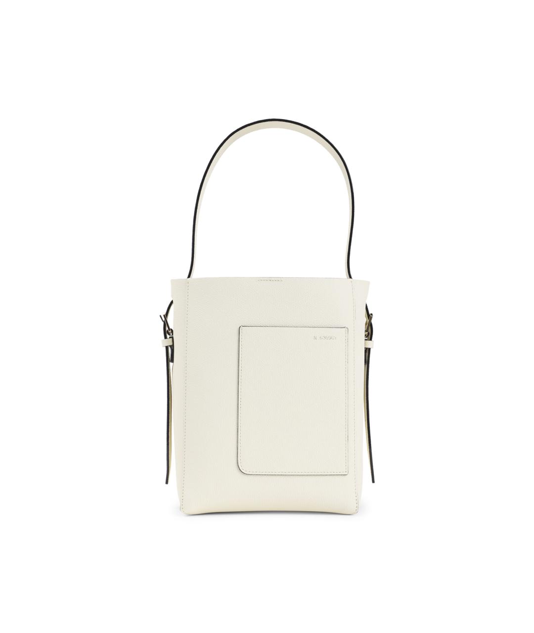 VALEXTRA Белая кожаная сумка через плечо, фото 1