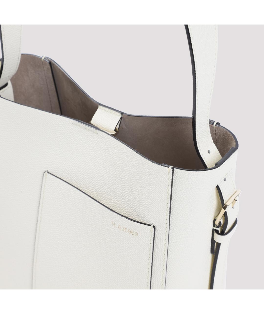 VALEXTRA Белая кожаная сумка через плечо, фото 6