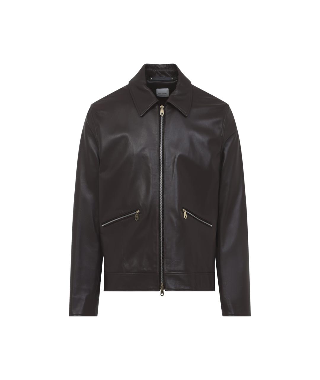 PAUL SMITH Коричневая кожаная куртка, фото 1