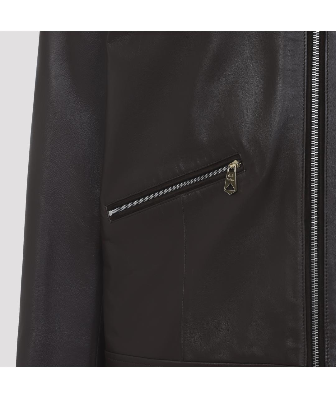 PAUL SMITH Коричневая кожаная куртка, фото 5