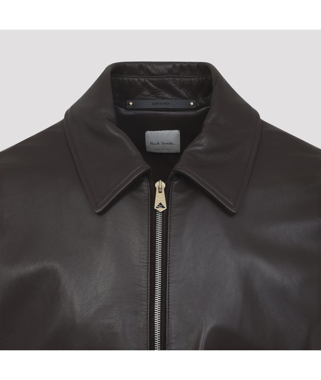 PAUL SMITH Коричневая кожаная куртка, фото 6