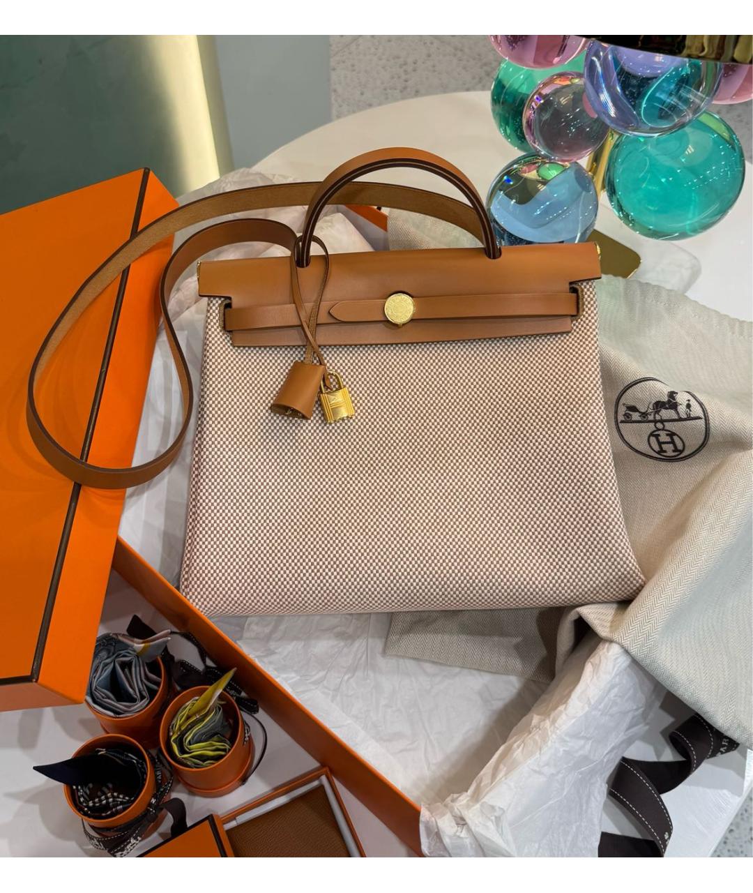 HERMES Коричневая кожаная сумка через плечо, фото 4