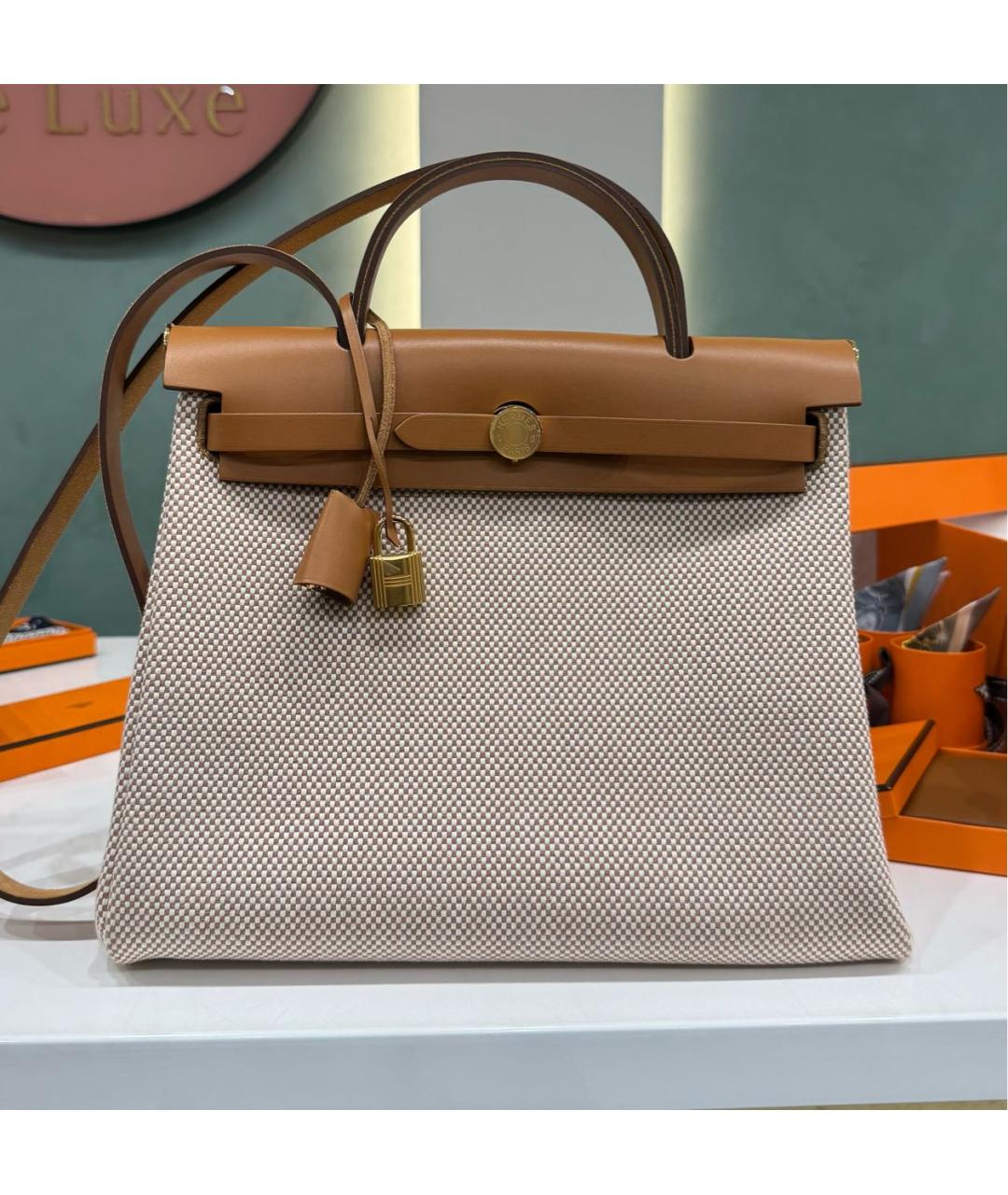 HERMES Коричневая кожаная сумка через плечо, фото 6