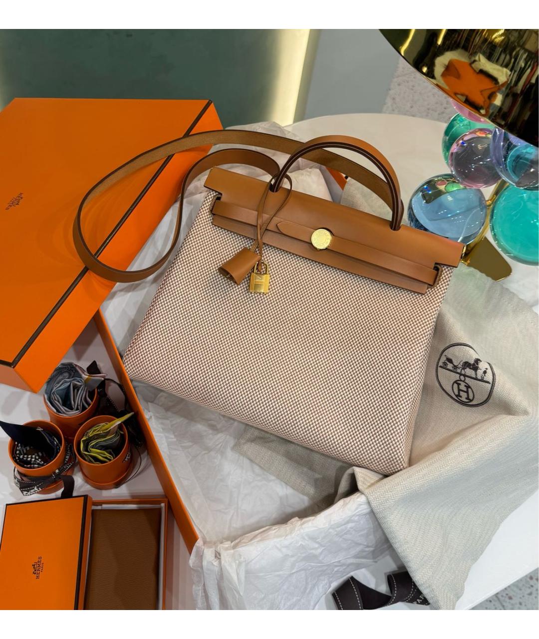 HERMES Коричневая кожаная сумка через плечо, фото 5