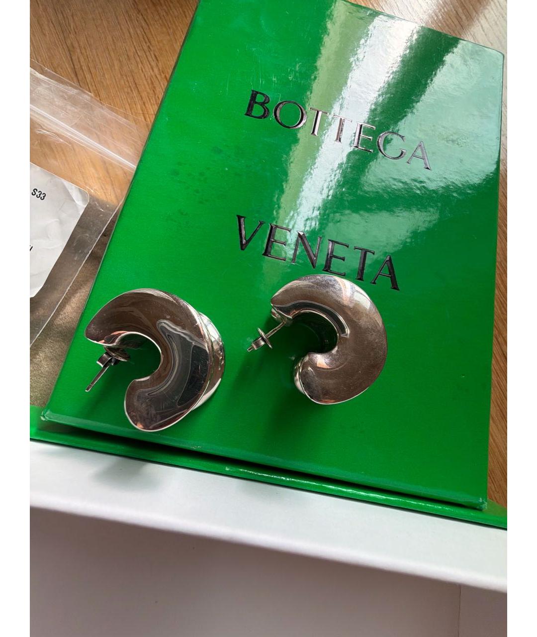 BOTTEGA VENETA Серебряные металлические серьги, фото 6