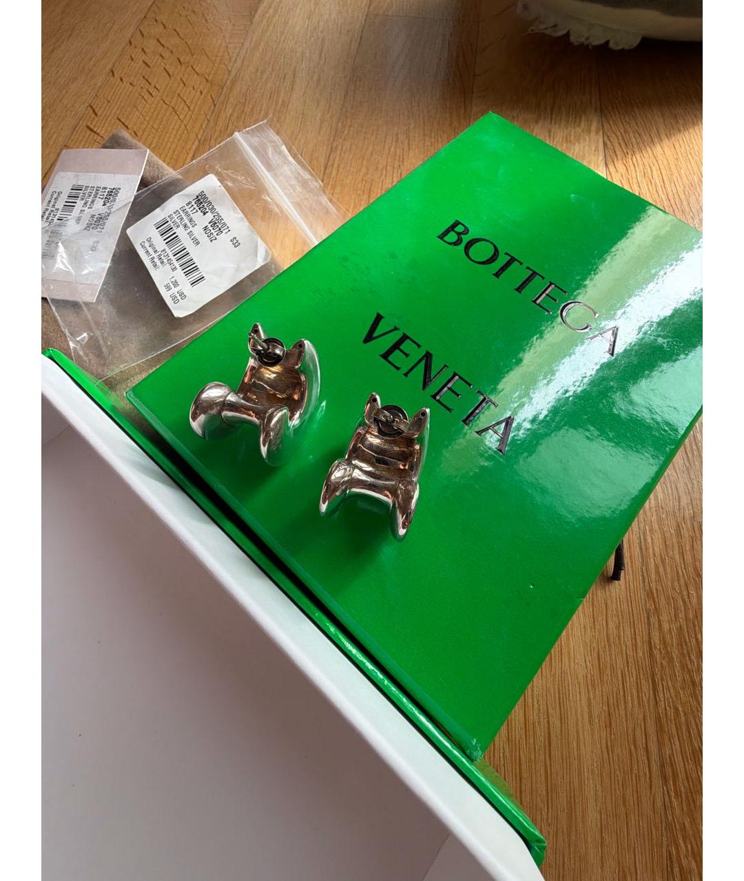 BOTTEGA VENETA Серебряные металлические серьги, фото 5