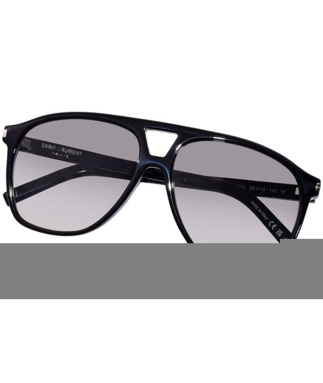 SAINT LAURENT Антрацитовые пластиковые солнцезащитные очки, фото 2