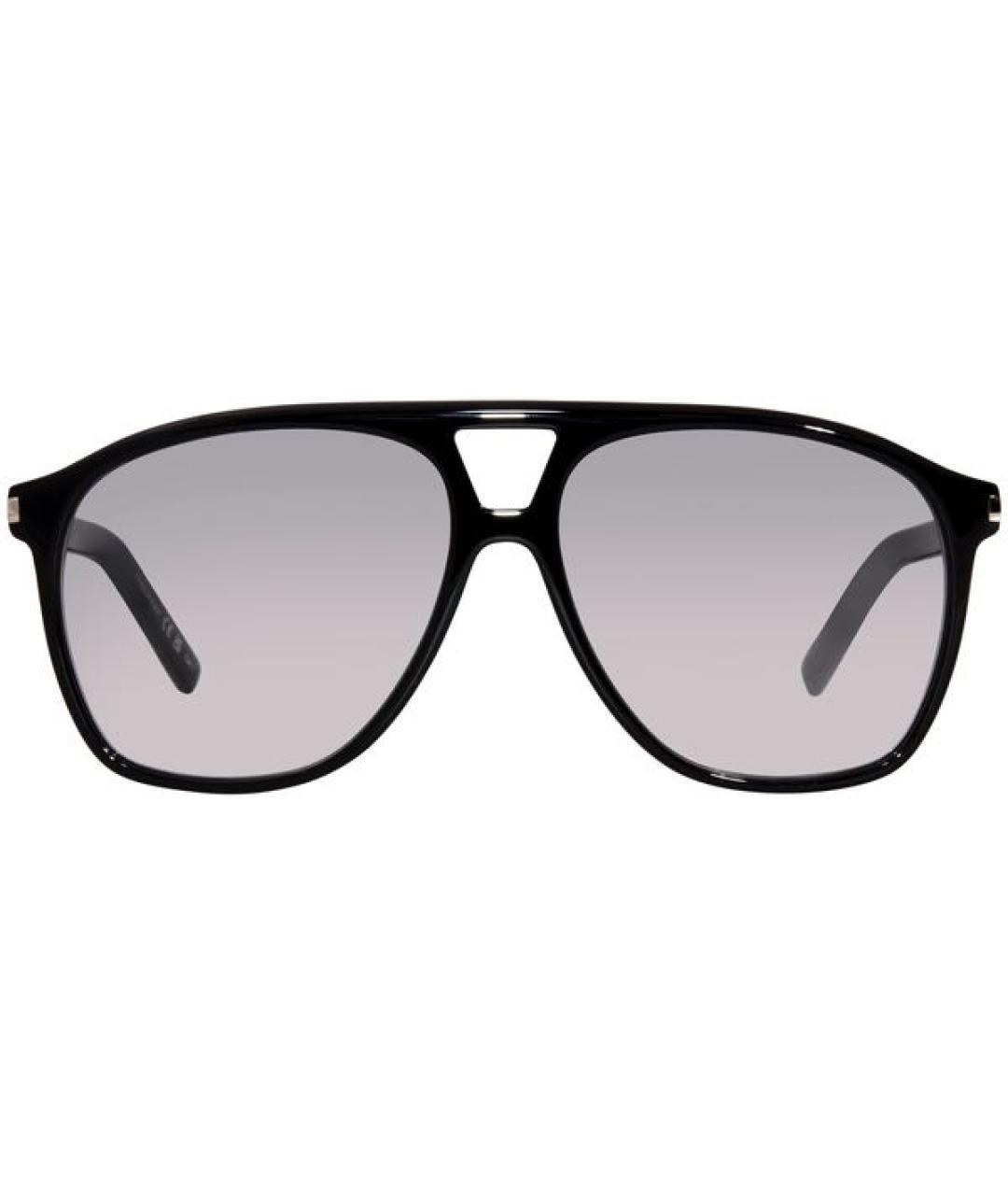 SAINT LAURENT Антрацитовые пластиковые солнцезащитные очки, фото 1