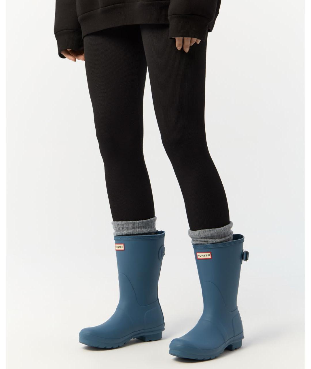 HUNTER Голубые резиновые сапоги, фото 4