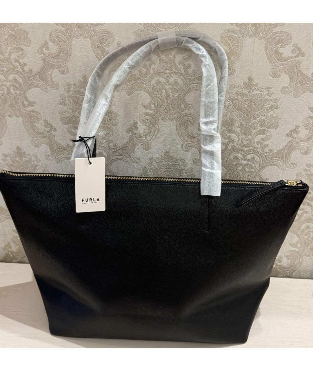 FURLA Черная сумка тоут из искусственной кожи, фото 2