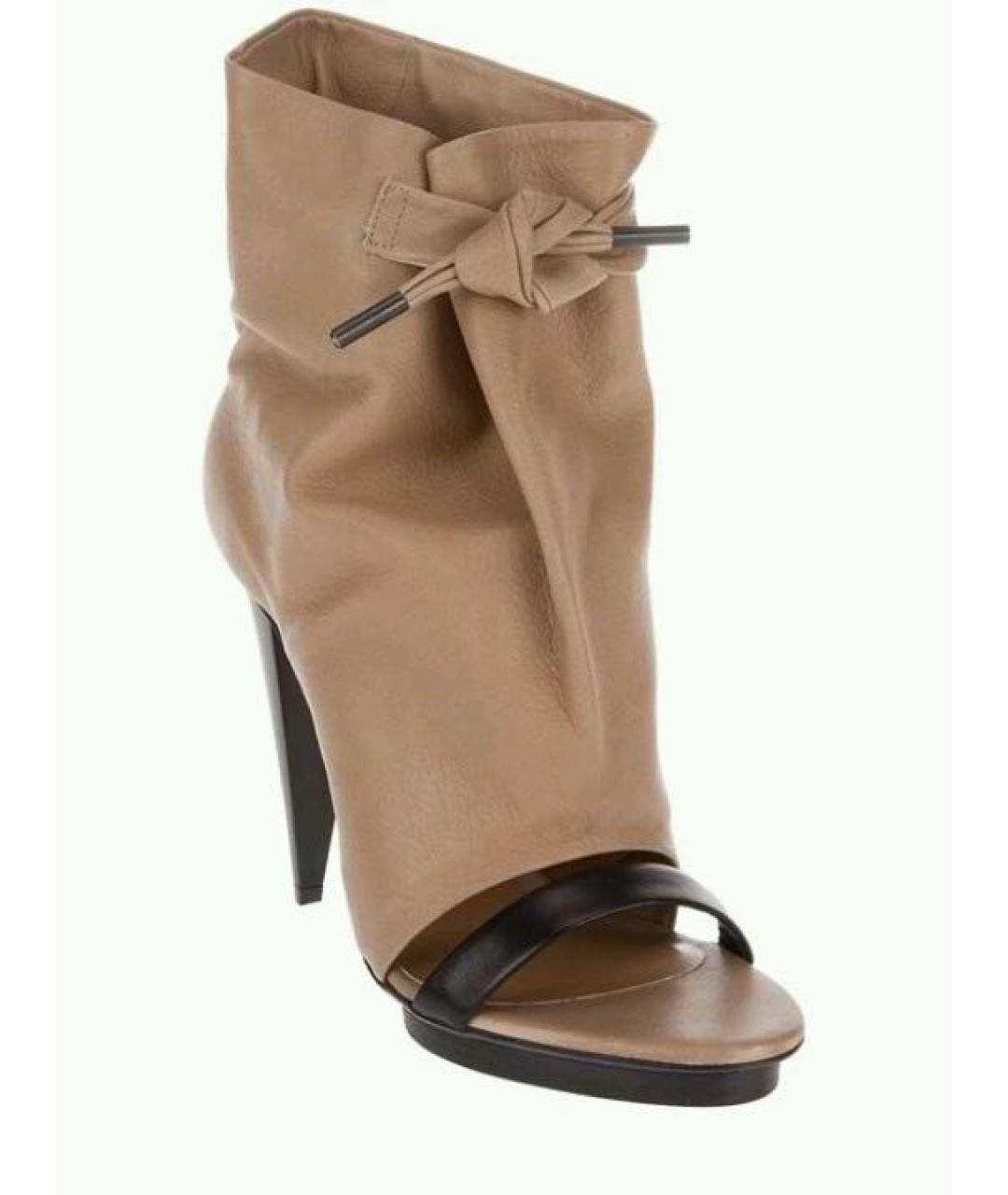 BALENCIAGA Бежевые кожаные туфли, фото 2