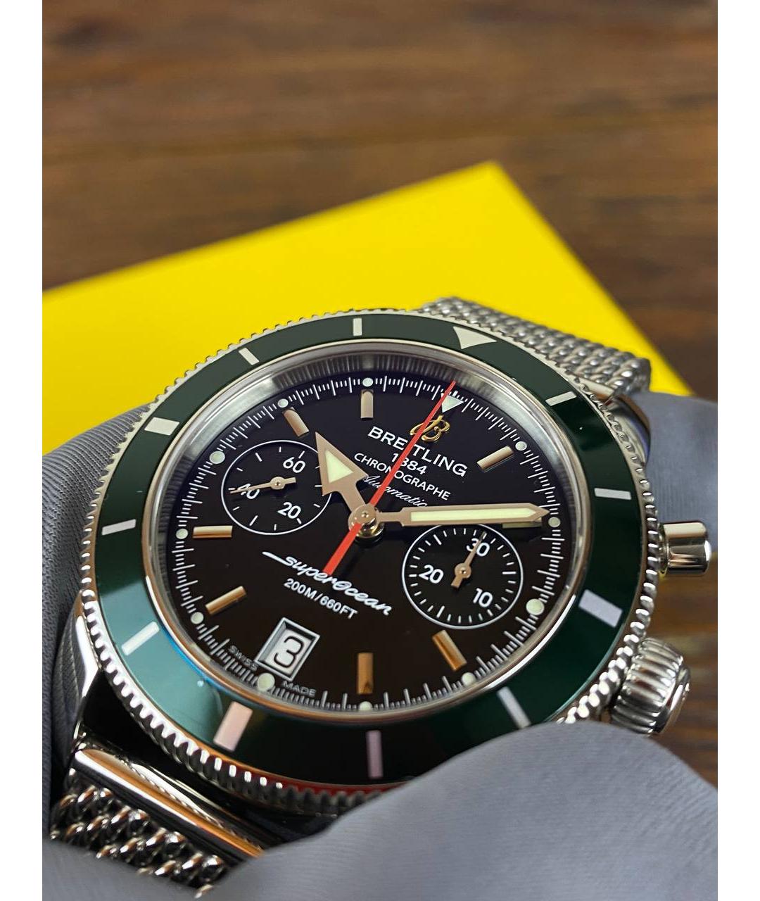 BREITLING Зеленые металлические часы, фото 3