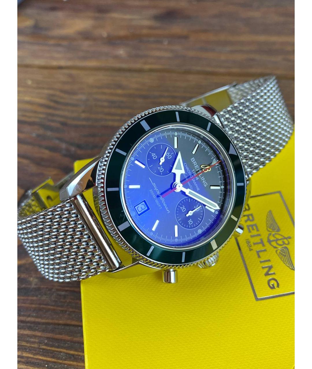 BREITLING Зеленые металлические часы, фото 4