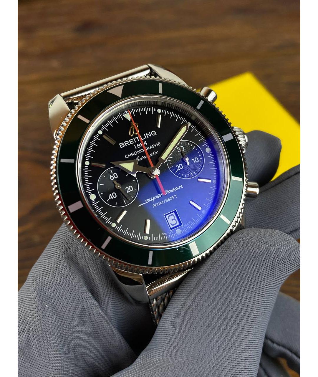 BREITLING Зеленые металлические часы, фото 2