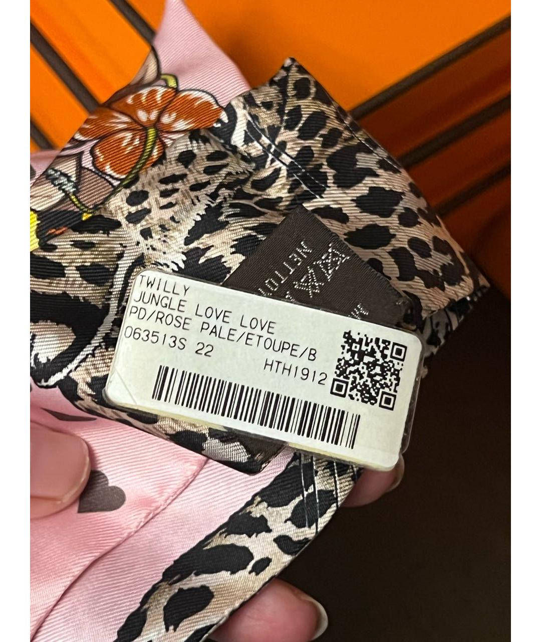 HERMES Розовый шелковый воротник, фото 3