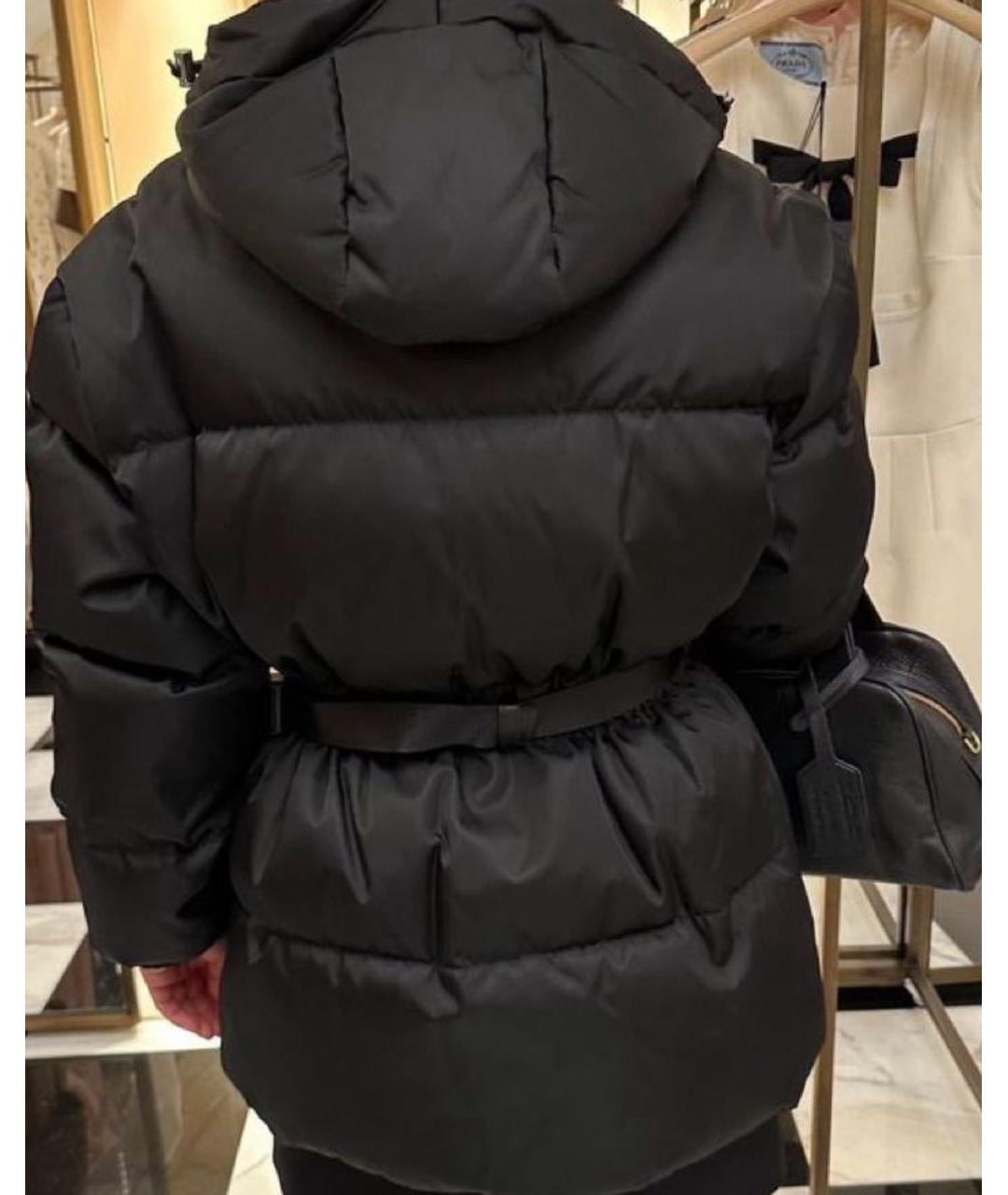 PRADA Черный полиэстеровый пуховик, фото 2