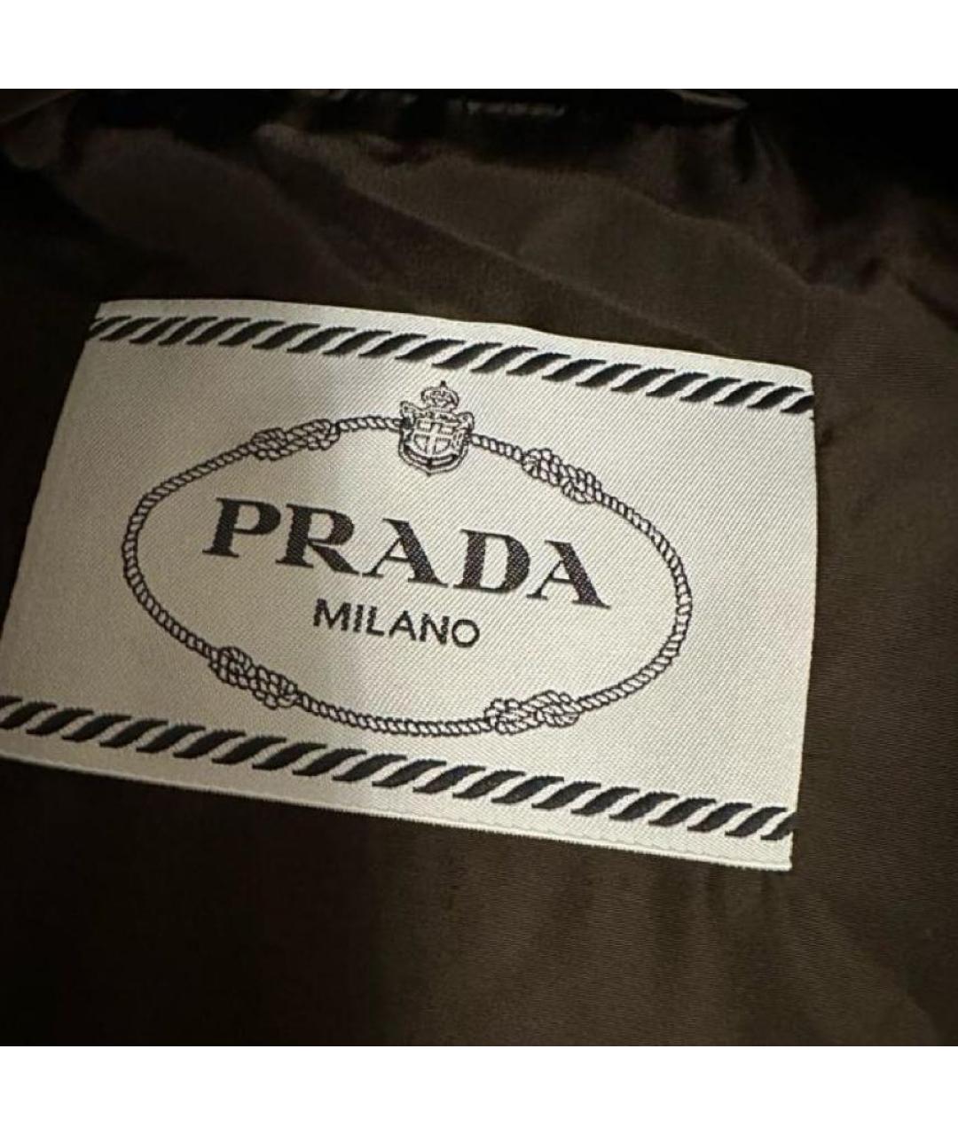 PRADA Черный полиэстеровый пуховик, фото 3